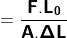 \mathbf{=\frac{F.L_{0}}{A.\Delta L}}